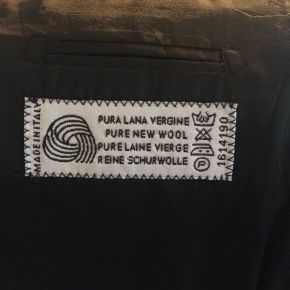 Angelico Gianni Manzoni black Italian wool suit jacket sz 40 drop 6R - Picture 9 of 11